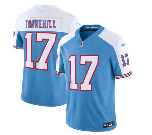 Men & Women & Youth Tennessee Titans #17 Ryan Tannehill Blue White 2023 F.U.S.E. Vapor Limited Throwback Jersey